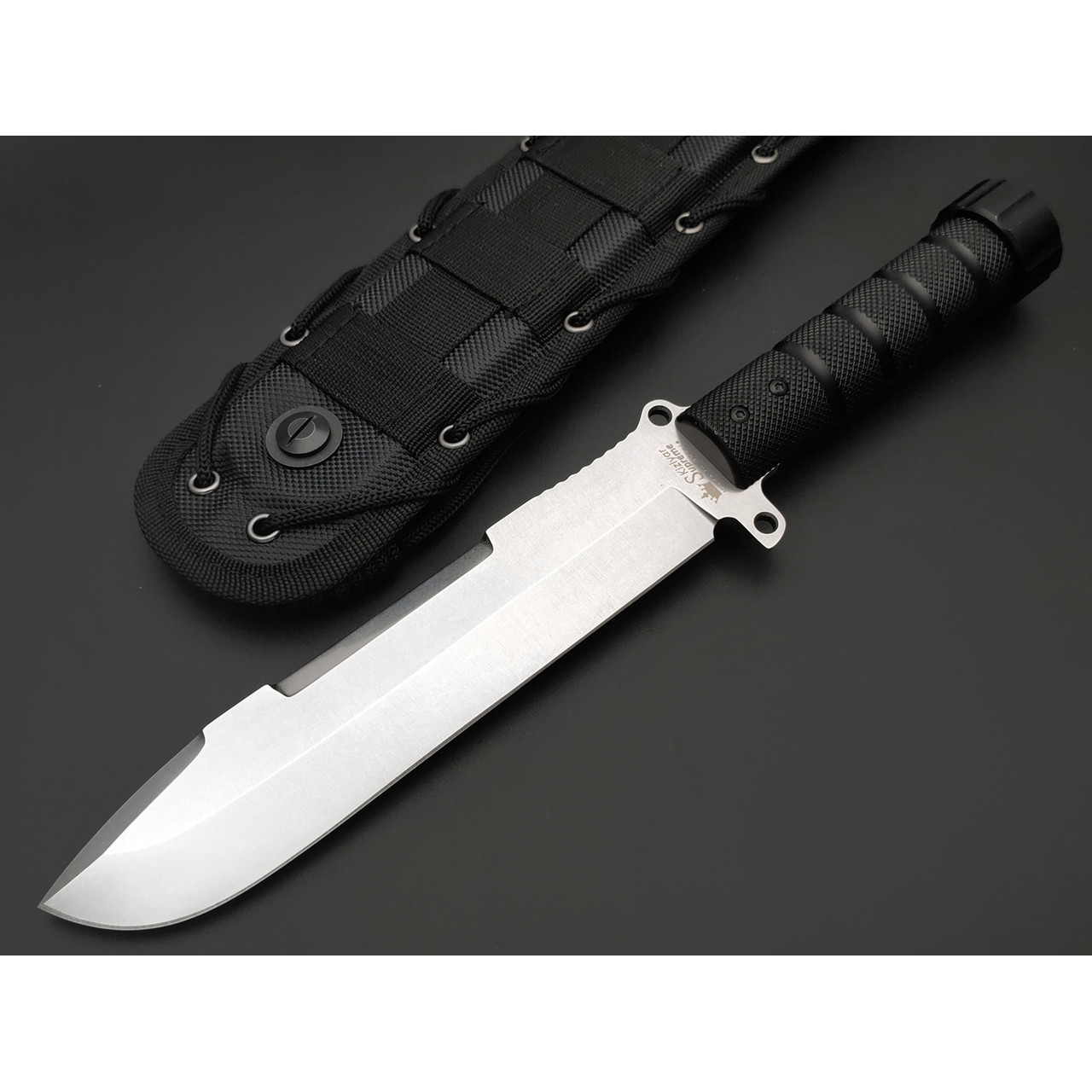 Kizlyar Supreme тактический нож Survivalist X сталь D2 стоунвош, рукоять Aluminum black, ножны Molle