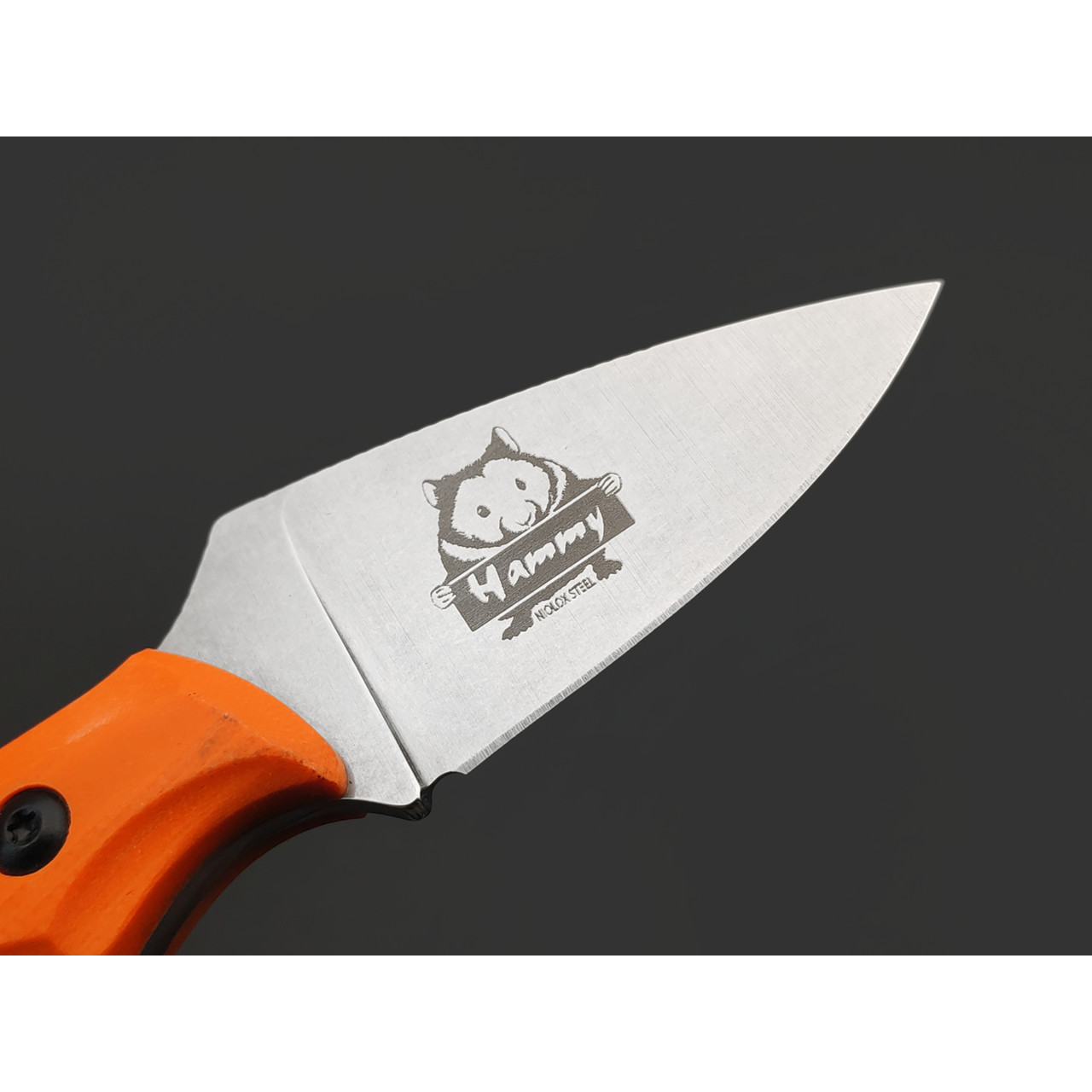 Kizlyar Supreme туристический нож Hammy сталь Niolox стоунвош, рукоять G10 orange, ножны Кожа