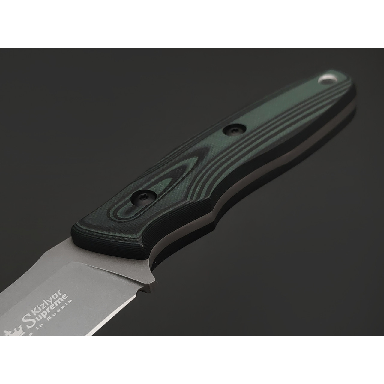 Kizlyar Supreme туристический нож Urban сталь D2 TacWash, рукоять G10 black & green, ножны Kydex