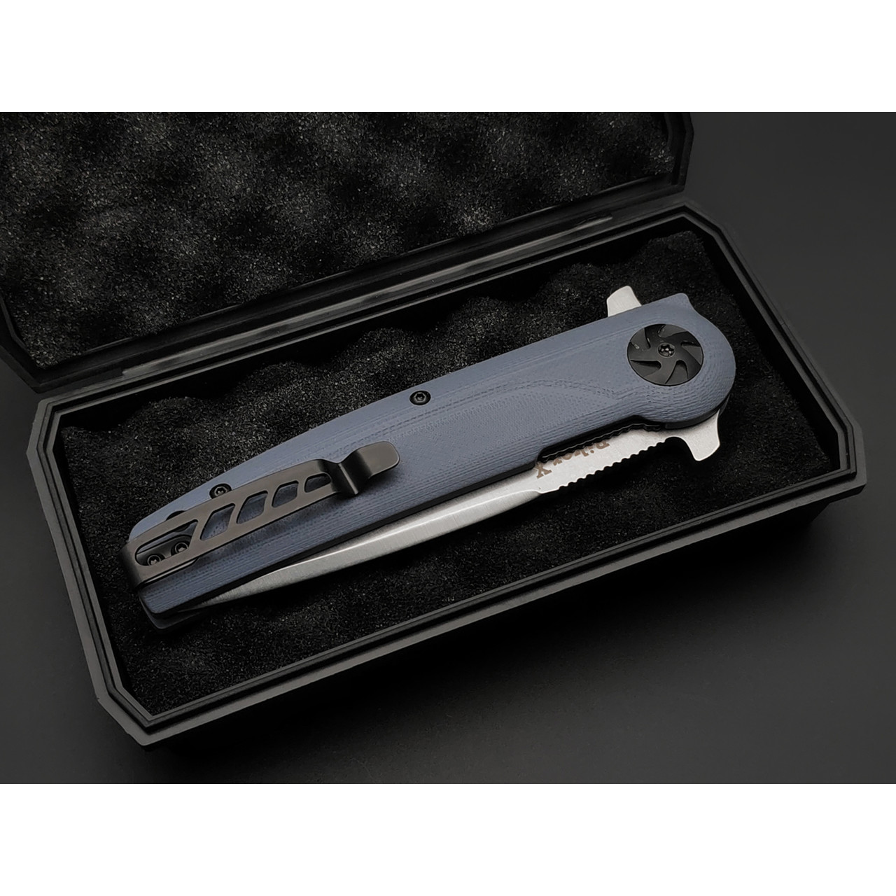 Kizlyar Supreme складной нож Biker X сталь D2 стоунвош, рукоять G10 grey
