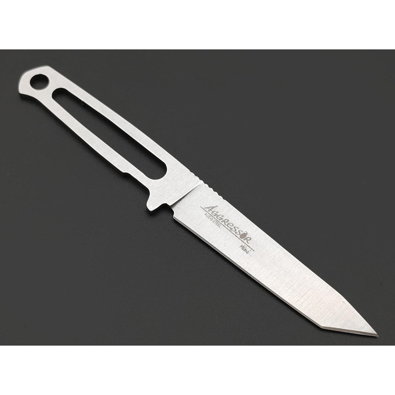 Kizlyar Supreme скелетный нож Aggressor MINI сталь Aus-8 стоунвош, рукоять сталь, ножны кожа