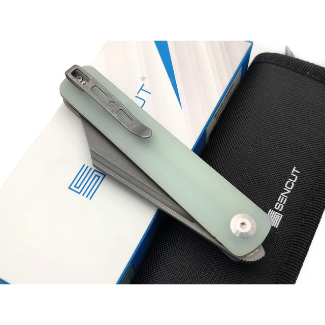 Sencut нож складной Bronte SA08C сталь 9Cr18MoV gray стоунвош, рукоять G10 natural