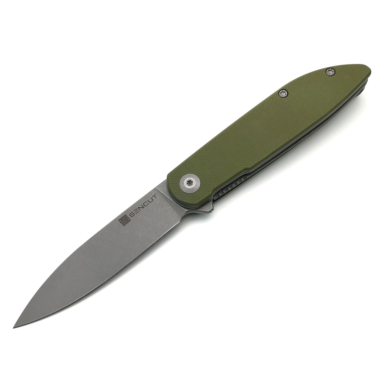 Sencut нож складной Bocll II S22019-4 сталь D2 gray стоунвош, рукоять G10 OD green