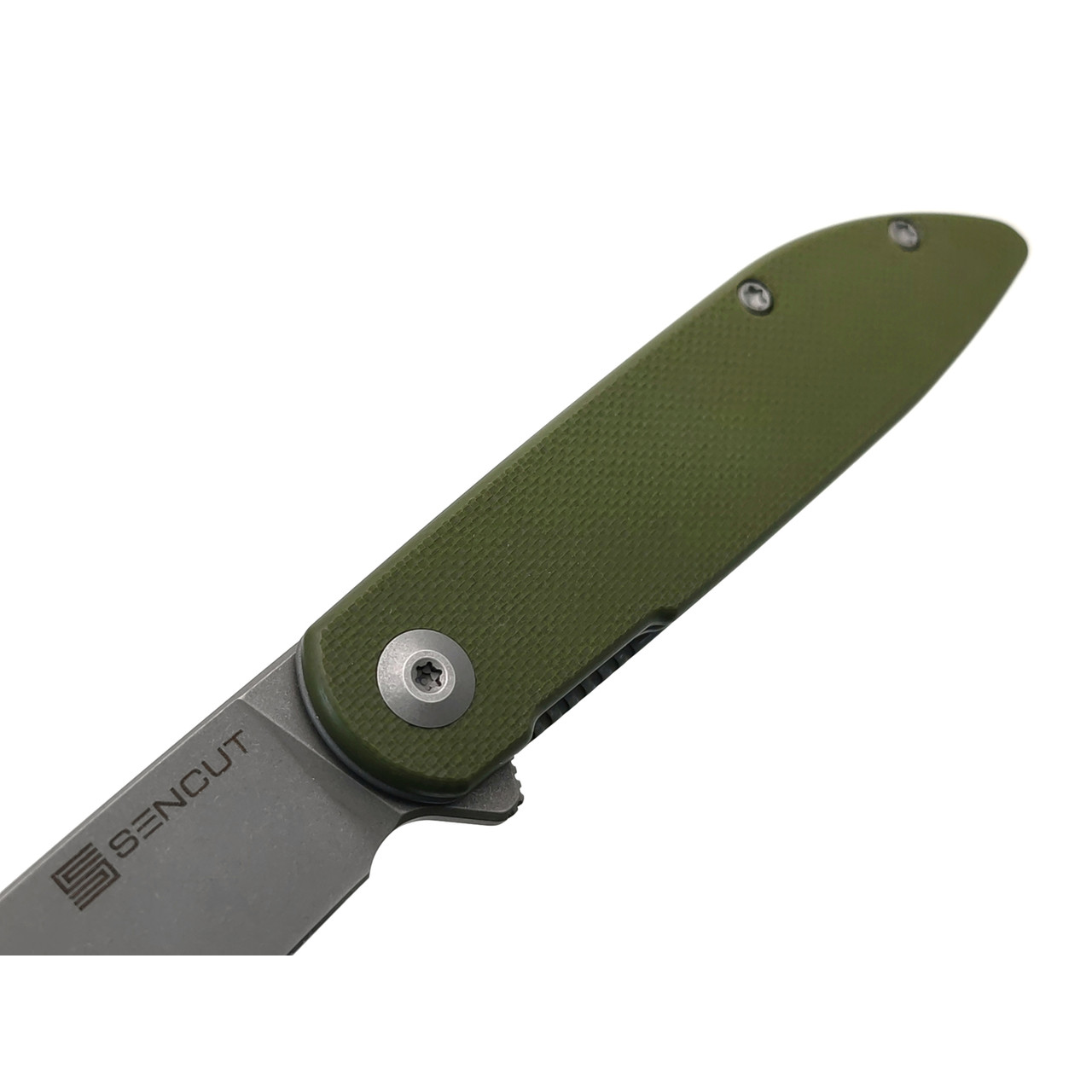 Sencut нож складной Bocll II S22019-4 сталь D2 gray стоунвош, рукоять G10 OD green