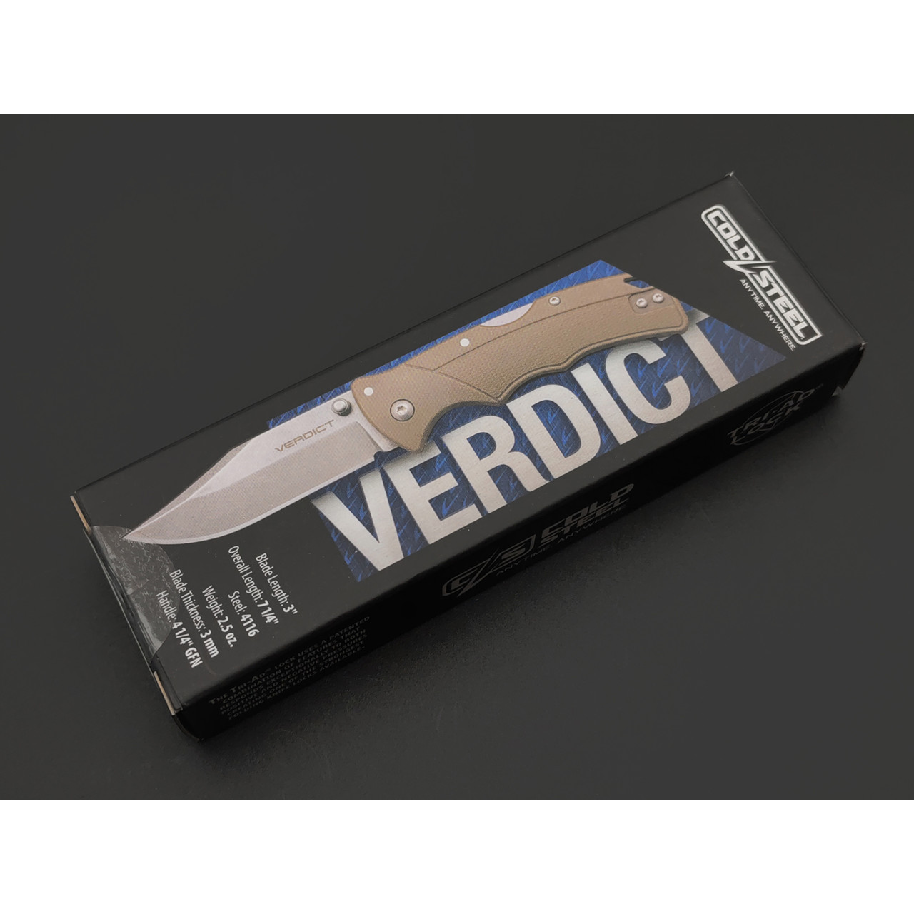 Нож Cold Steel Verdict Clip FL-C3CPSSFDE сталь 4116SS, рукоять GFN tan