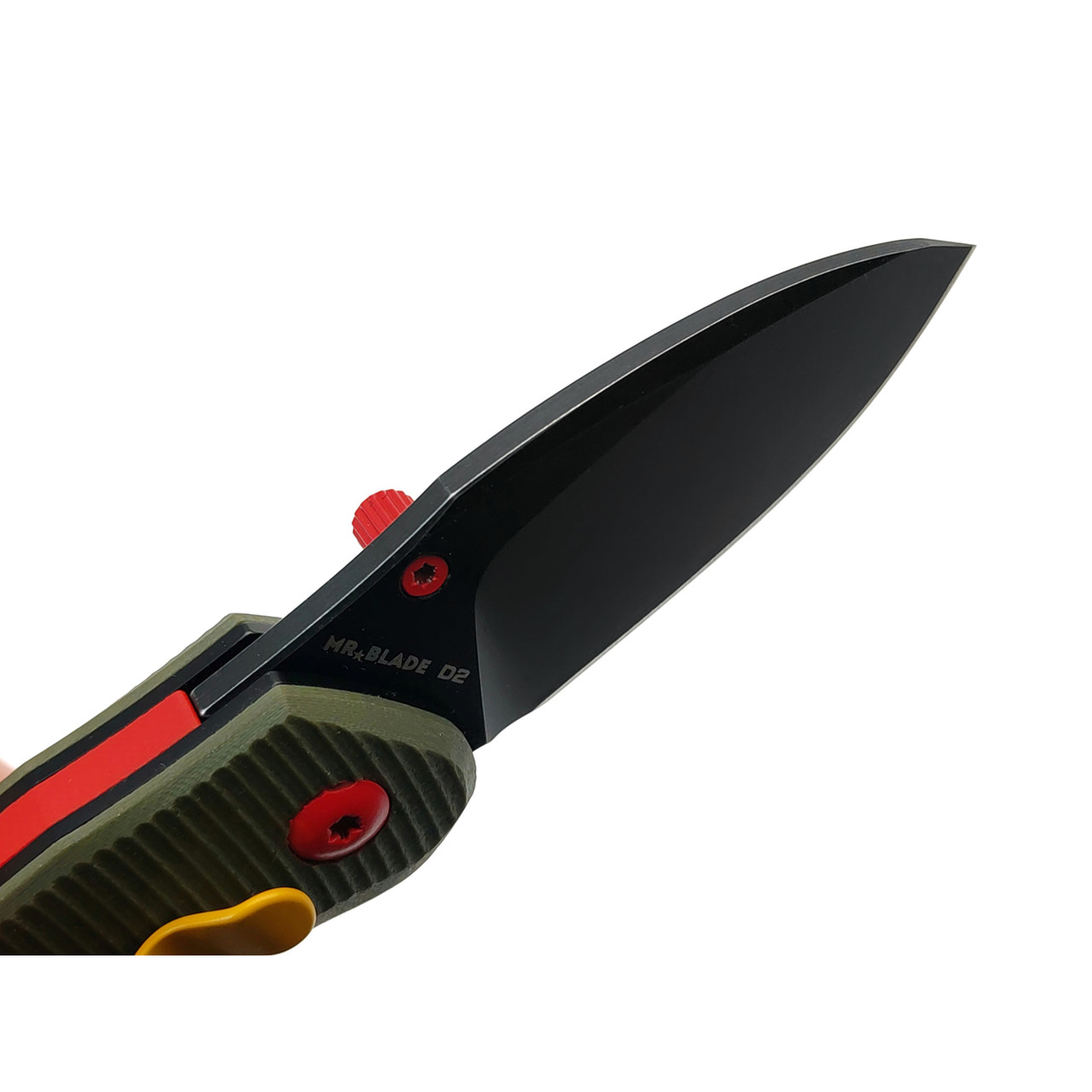 Mr.Blade складной нож Rexbo Gen.2 Mandalorian LE сталь D2 блэквош, рукоять G10 olive & red