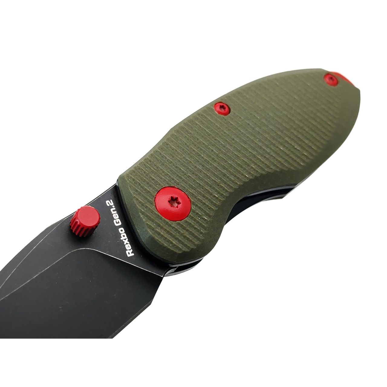 Mr.Blade складной нож Rexbo Gen.2 Mandalorian LE сталь D2 блэквош, рукоять G10 olive & red