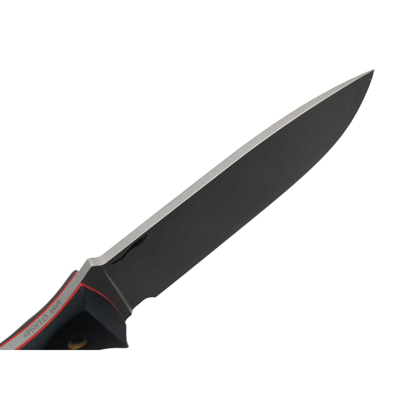 Волчий Век нож Команданте сталь 95Х18 WA стоунвош, рукоять G10 black, латунь