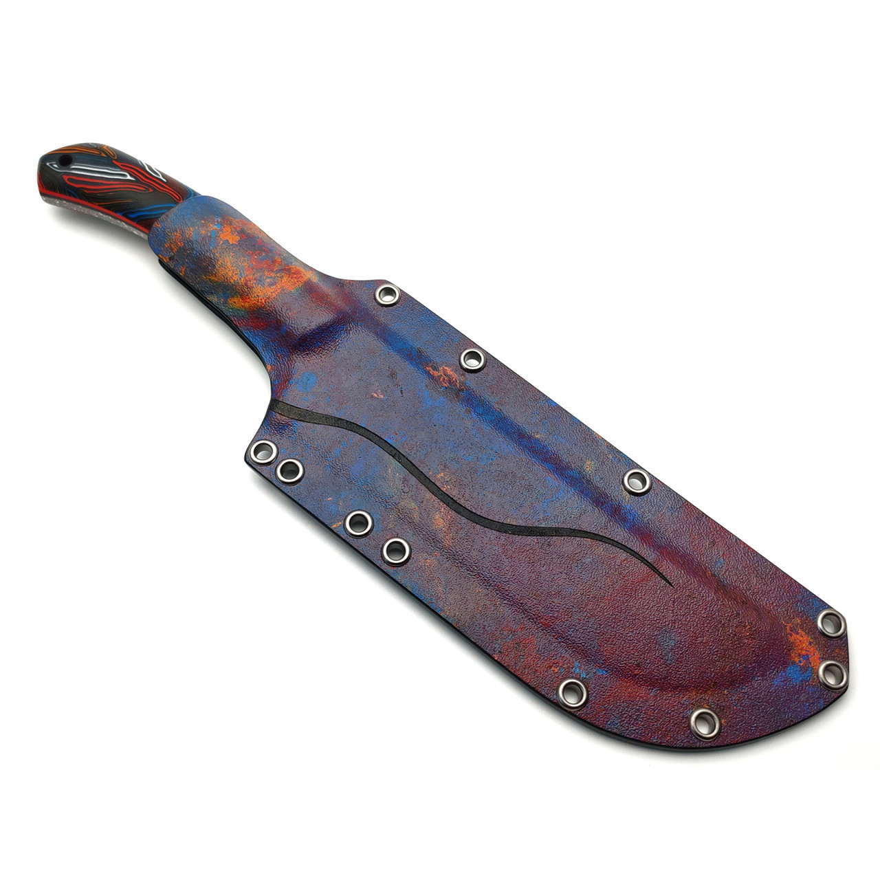 Волчий Век нож Пчак Custom сталь N690 WA худ. травление, рукоять G10 chaotic multi