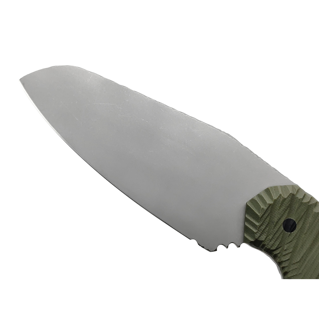 Волчий Век нож Сквозняк Brutal Edition сталь 95Х18 WA стоунвош, рукоять G10 olive, пины карбон