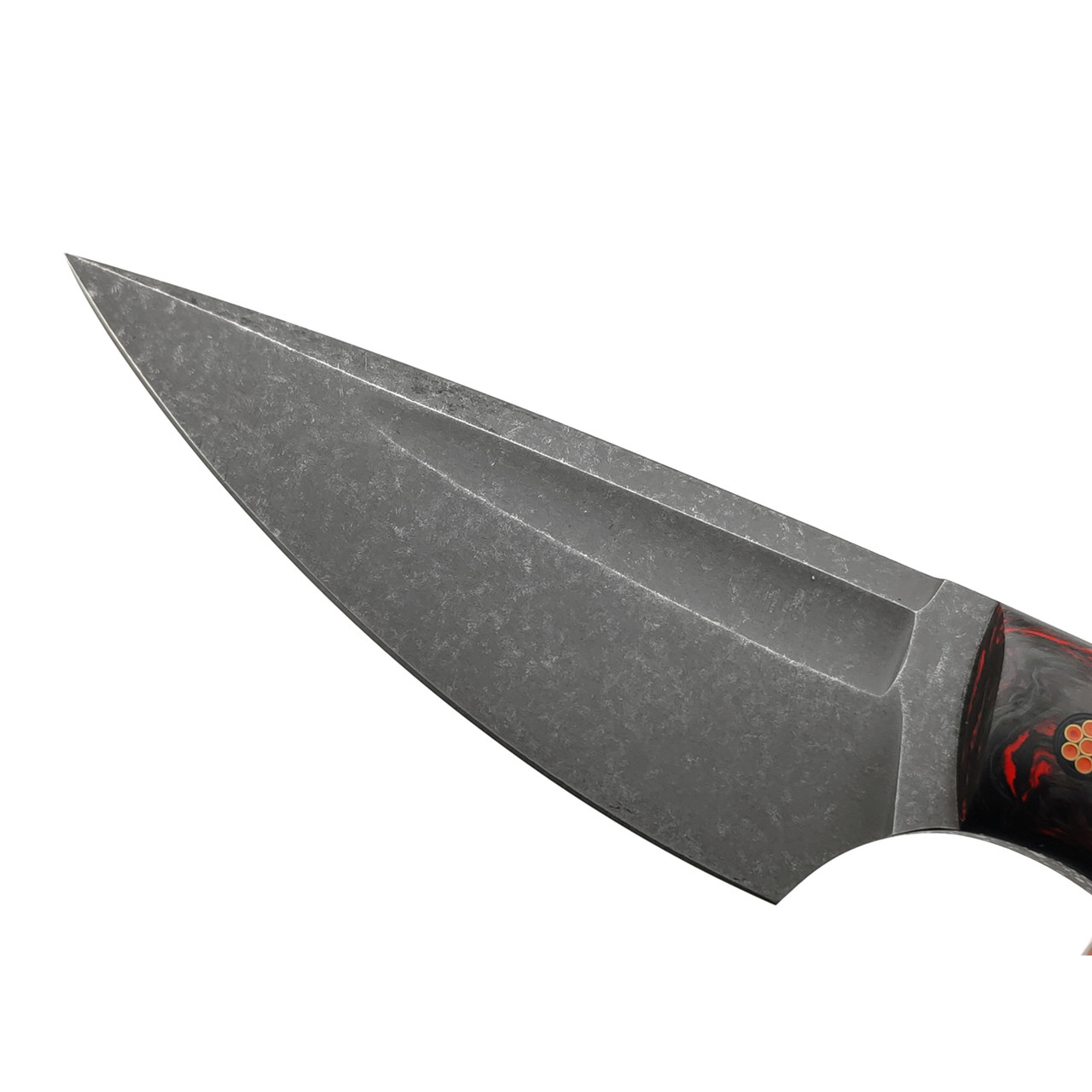 Волчий Век нож МасичЬка Custom сталь PGK WA блэквош, рукоять Carbon fiber chaotic red