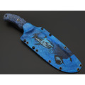 Волчий Век нож Команданте Custom Sharkpool Edition сталь 95Х18 WA худ. травление, рукоять G10 black & blue