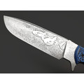 Волчий Век нож Команданте Custom Sharkpool Edition сталь 95Х18 WA худ. травление, рукоять G10 black & blue