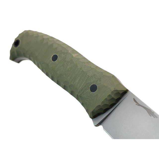 Волчий Век нож Камрад сталь N690 WA стоунвош, рукоять G10 olive, пины карбон