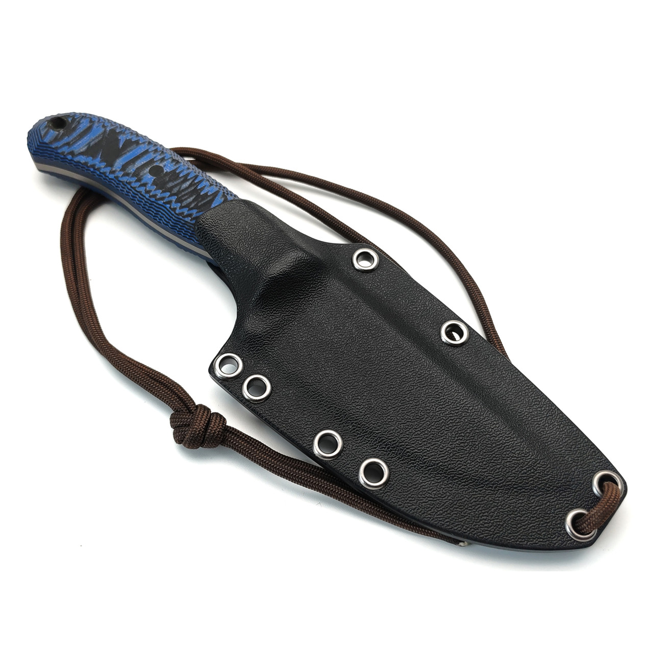 Волчий Век нож Mark-I сталь N690 WA стоунвош, рукоять G10 black & blue, пины карбон