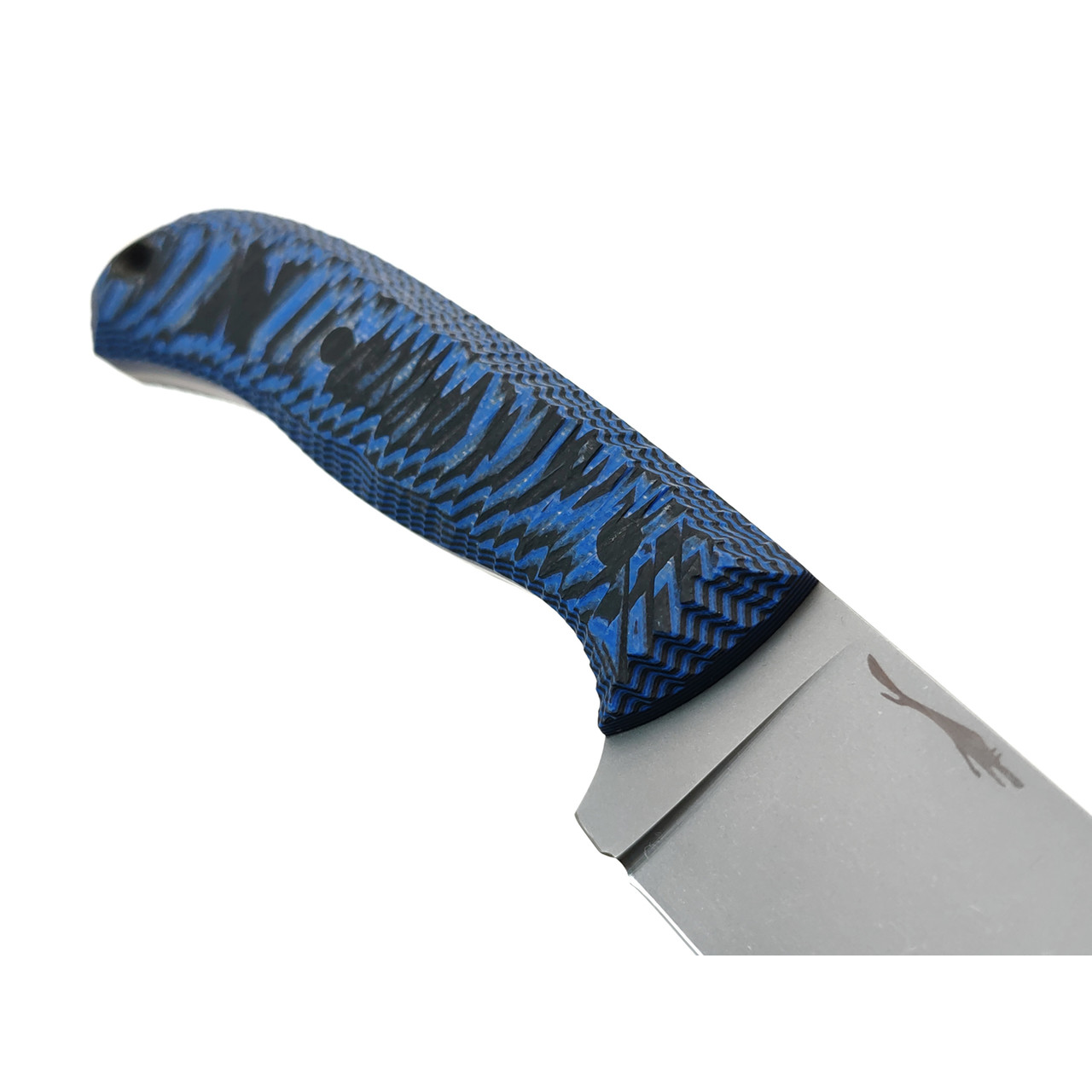 Волчий Век нож Mark-I сталь N690 WA стоунвош, рукоять G10 black & blue, пины карбон