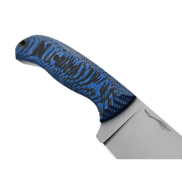 Волчий Век нож Mark-I сталь N690 WA стоунвош, рукоять G10 black & blue, пины карбон