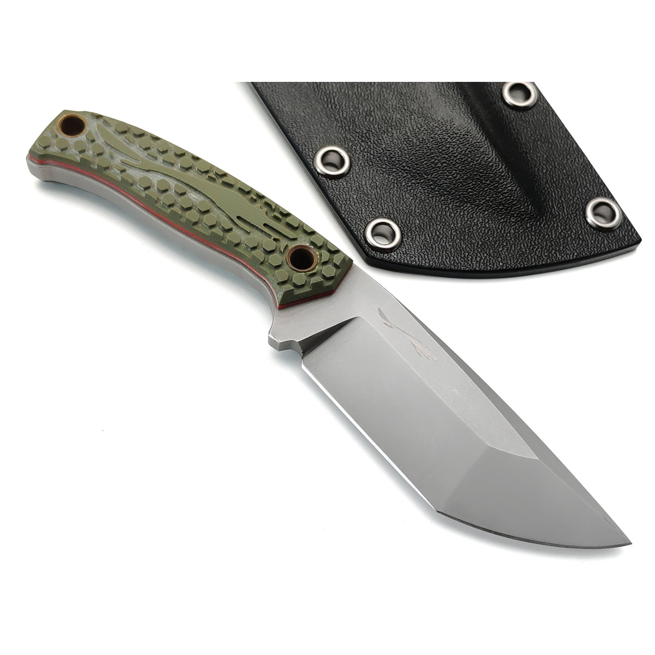 Волчий Век нож Хлыщ сталь 95Х18 WA стоунвош, рукоять G10 olive & red, латунь