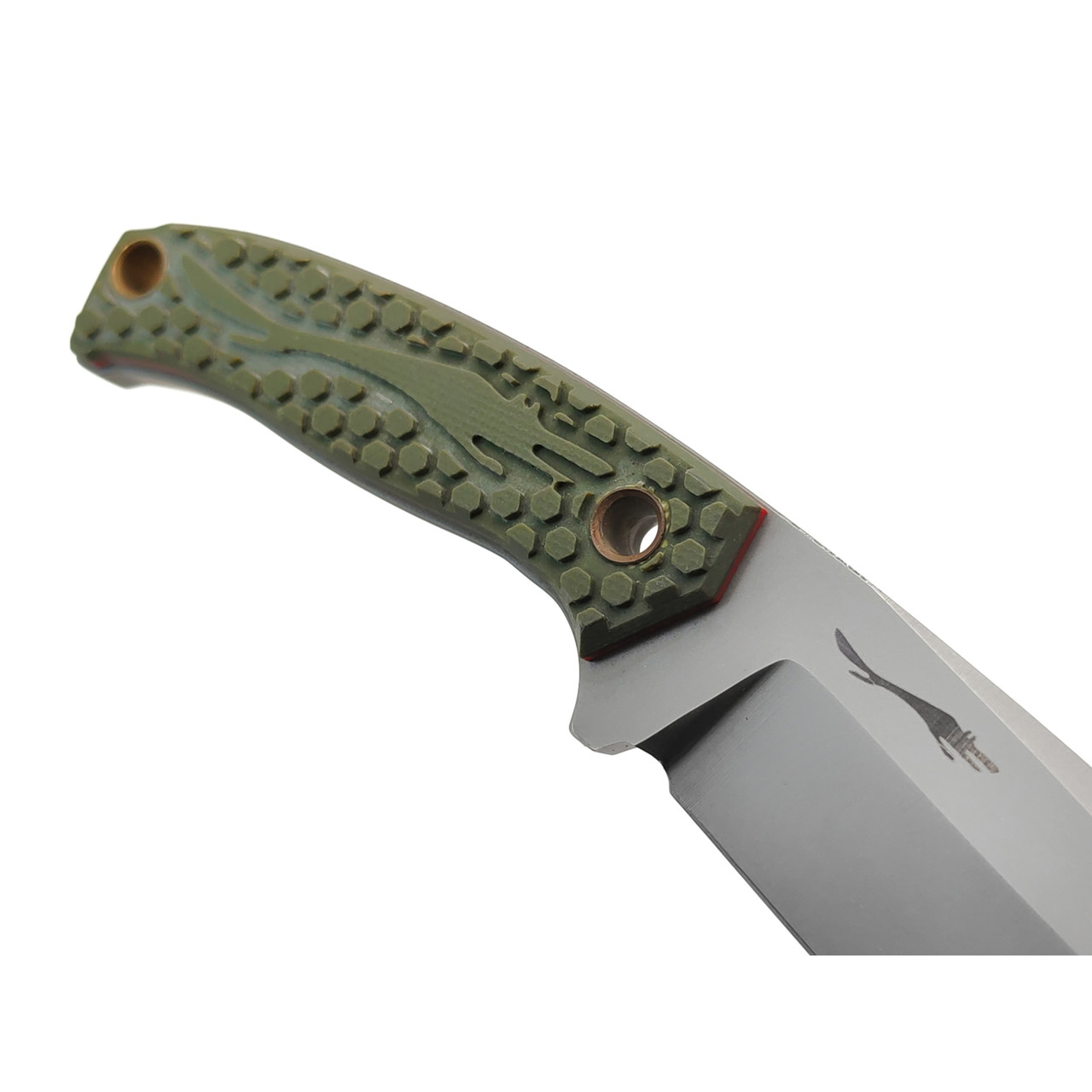 Волчий Век нож Хлыщ сталь 95Х18 WA стоунвош, рукоять G10 olive & red, латунь