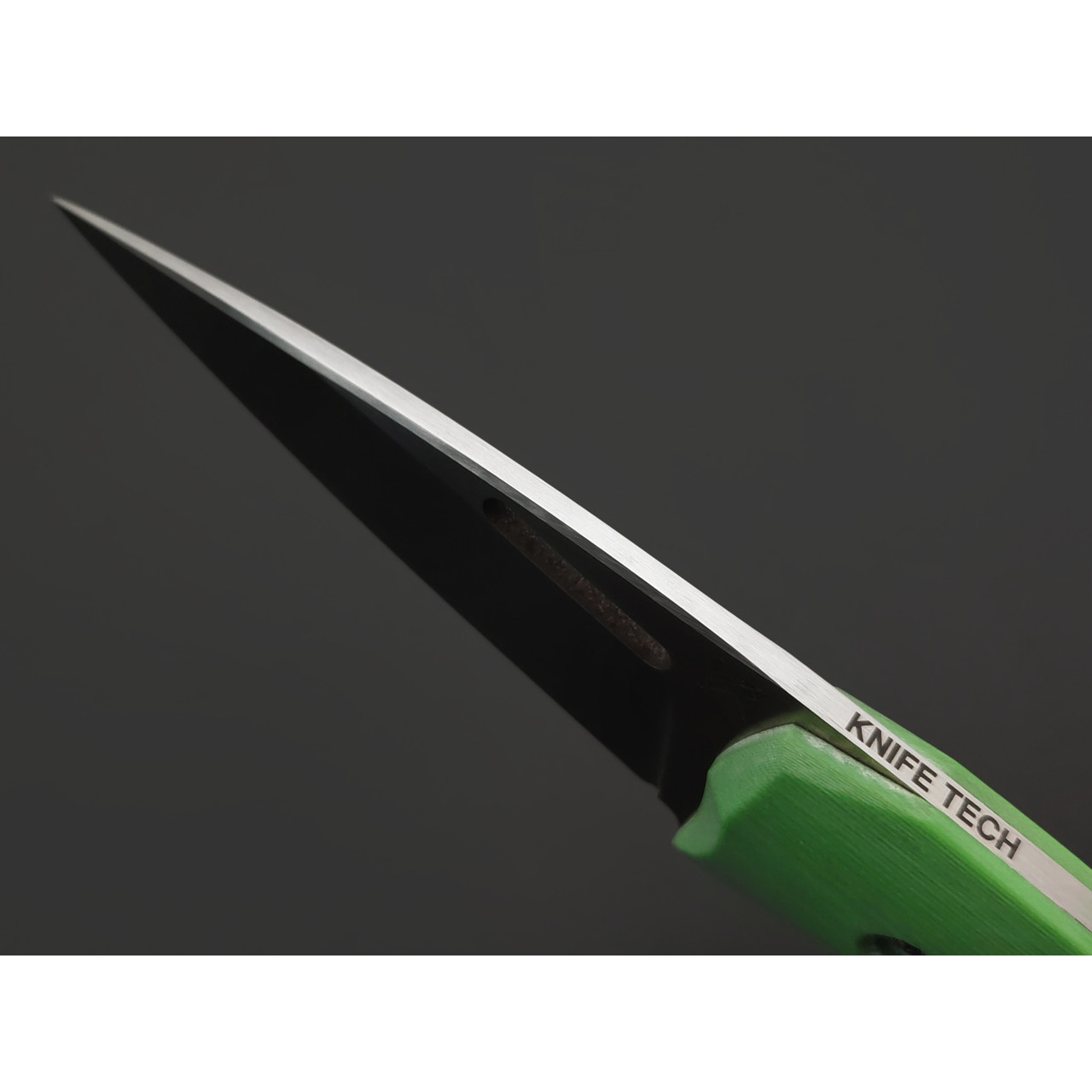 Knife Tech нож Скин-Ду сталь K340 satin, рукоять G10 green, kydex neon yellow