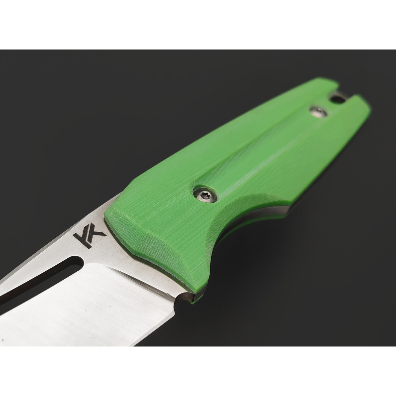 Knife Tech нож Скин-Ду сталь K340 satin, рукоять G10 green, kydex neon yellow