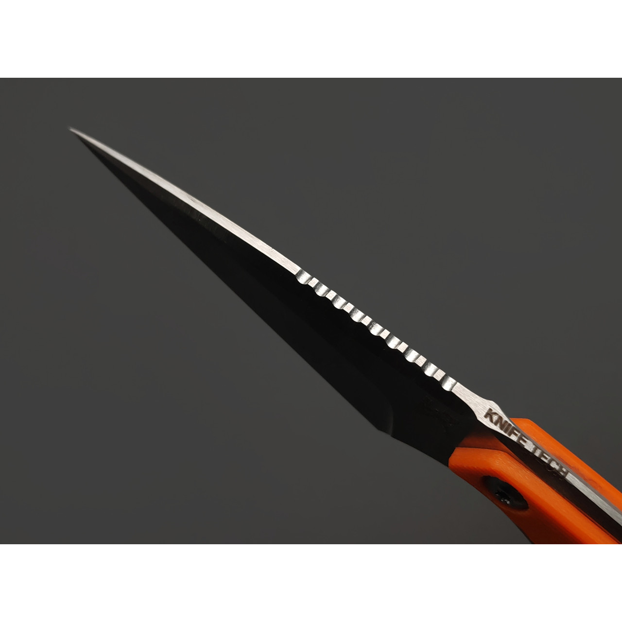 Knife Tech нож Гелион сталь K340 satin, рукоять сталь, G10 orange, kydex orange