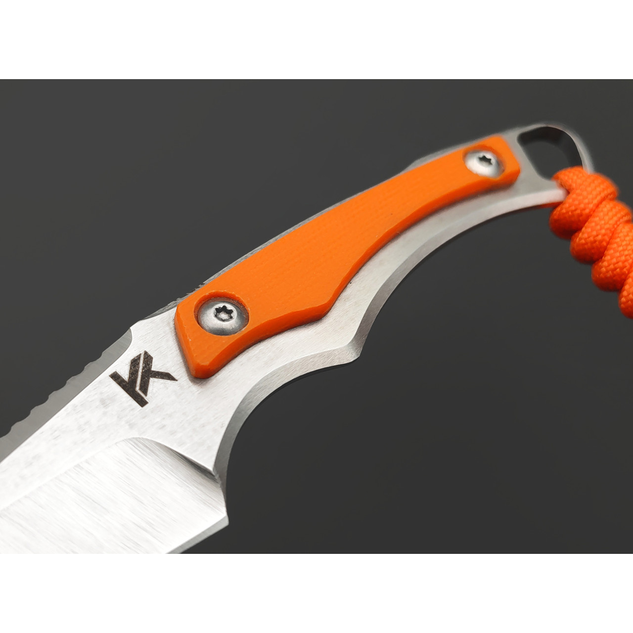 Knife Tech нож Гелион сталь K340 satin, рукоять сталь, G10 orange, kydex orange