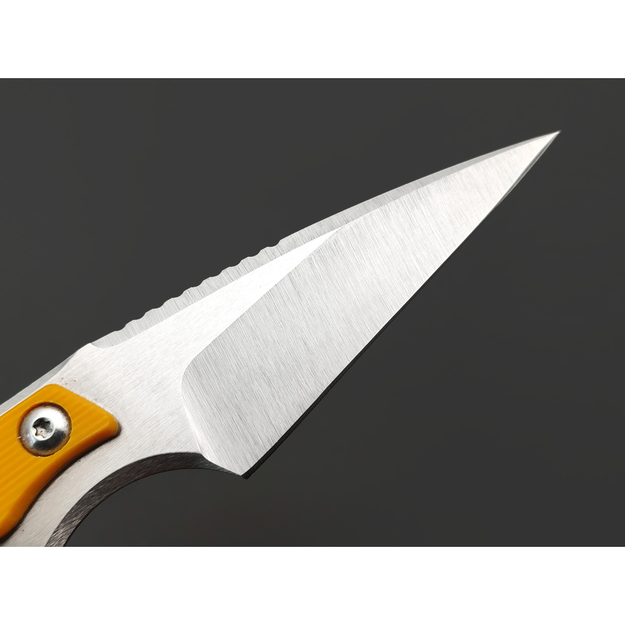 Knife Tech нож Гелион сталь K340 satin, рукоять сталь, G10 yellow, kydex neon yellow