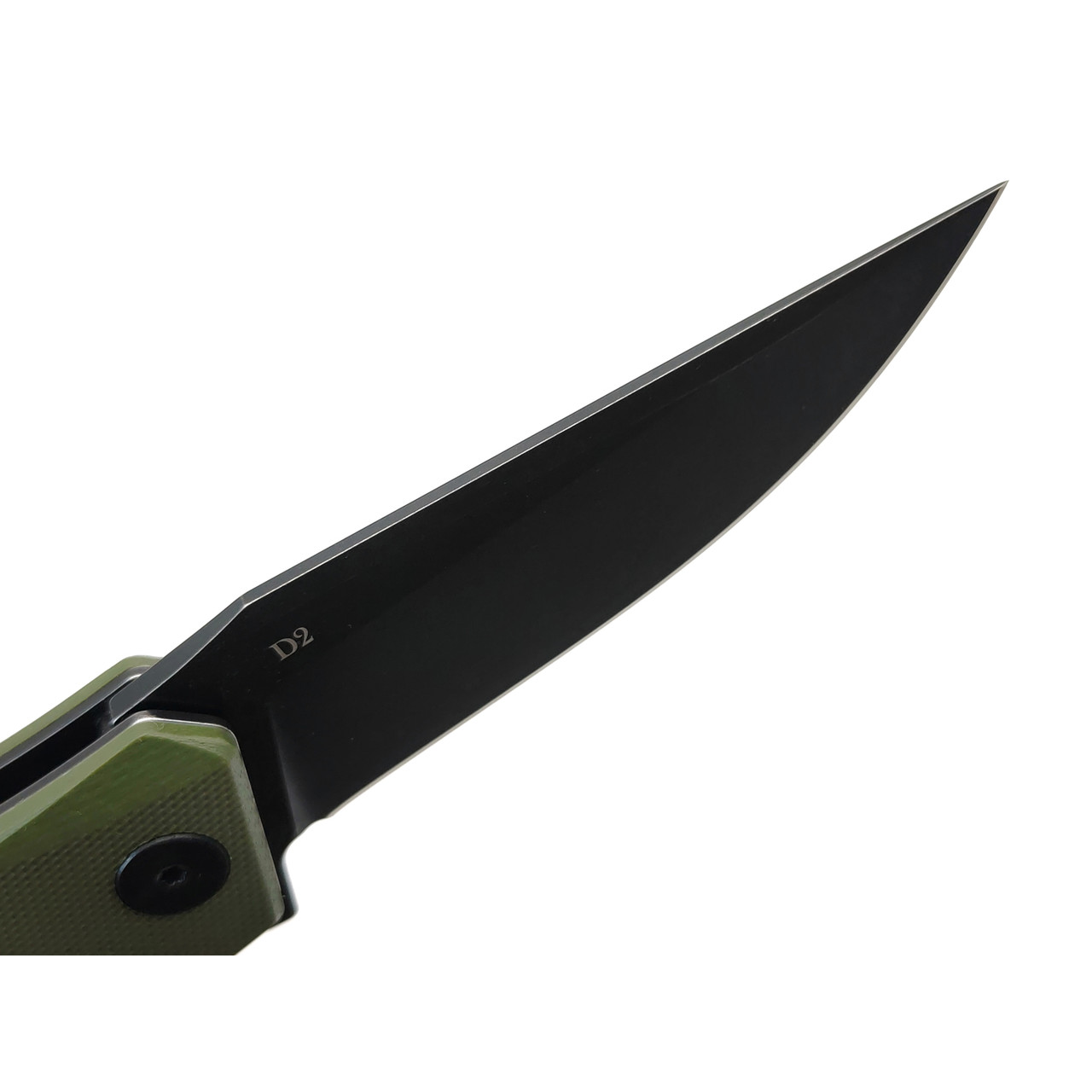 Camarade складной нож Улар сталь D2 блэквош, рукоять G10 олива