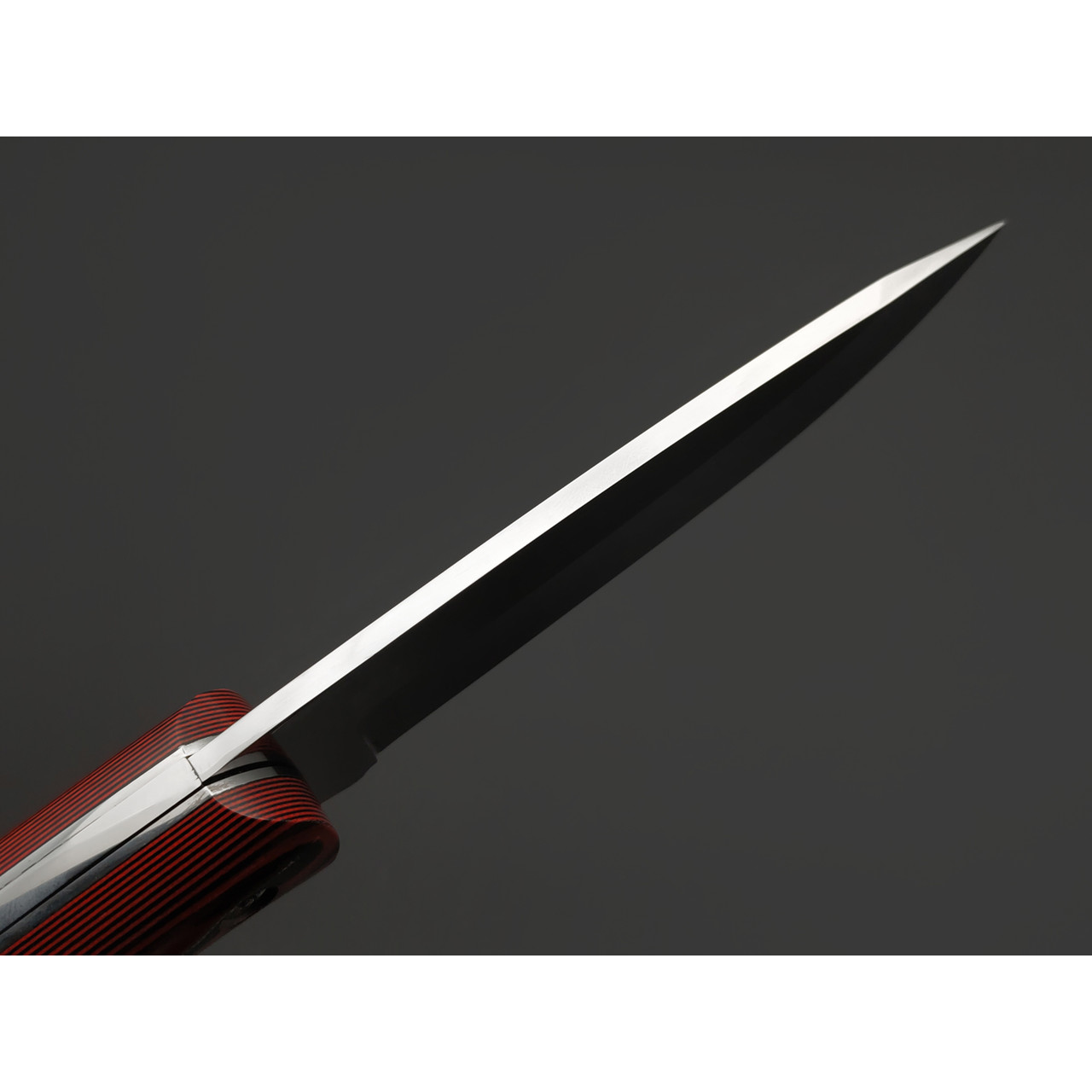 Стальные Бивни нож складной Сканди сталь Х12МФ, рукоять G10 black & red