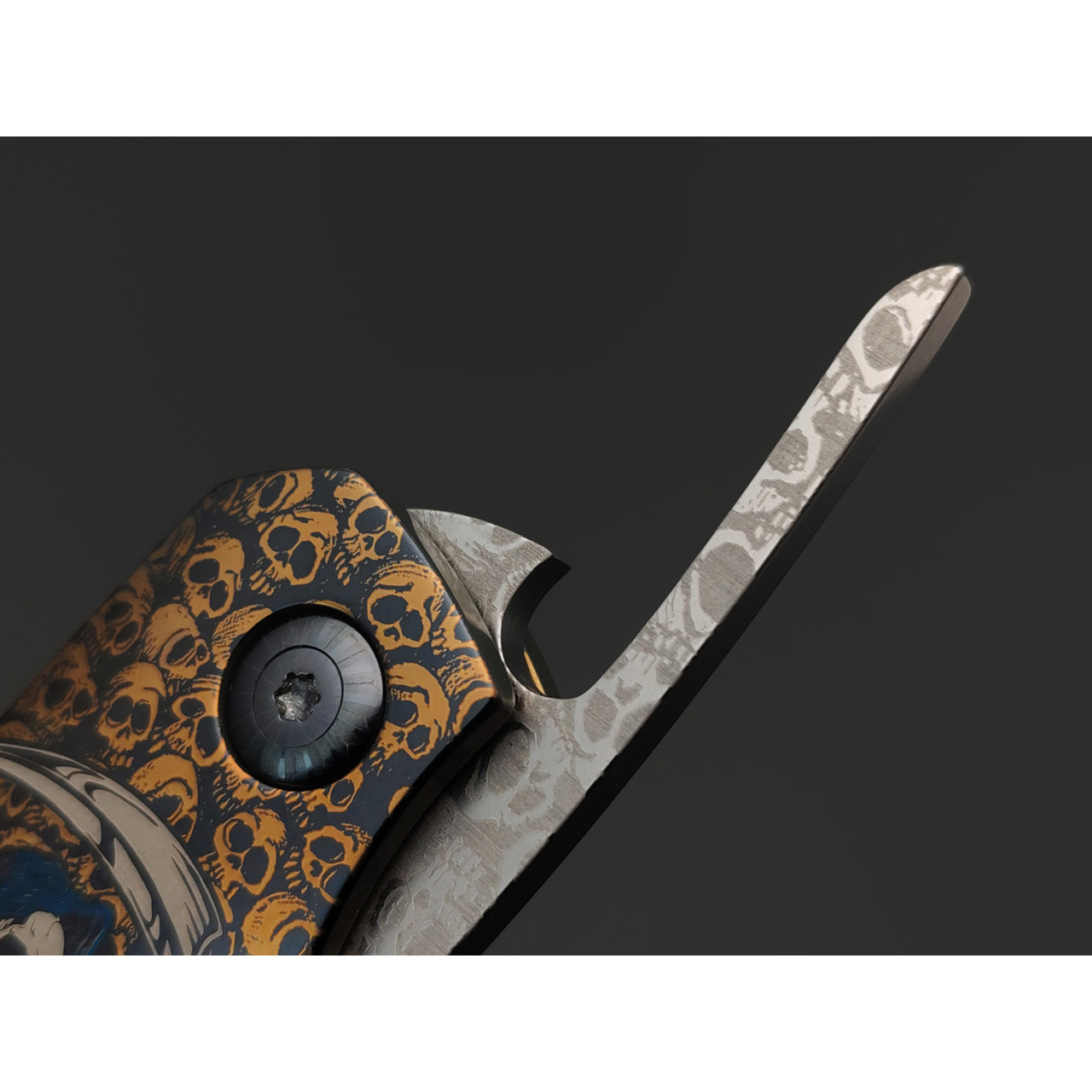 Ponomarev Forge нож Friction "Дама с Косой" сталь VG-10, рукоять Титан, лазерная гравировка