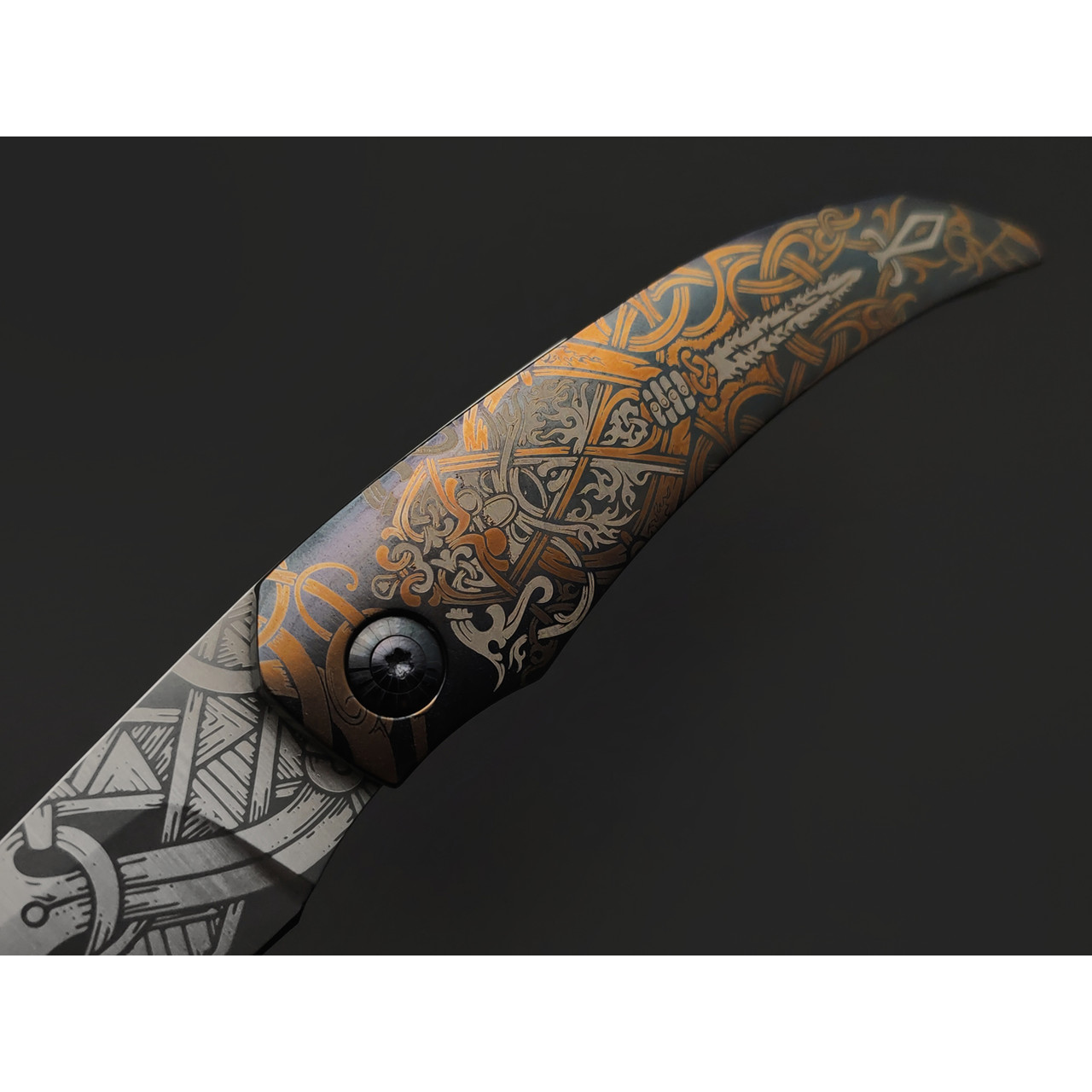 Ponomarev Forge нож Friction "Скандинавия" сталь VG-10, рукоять Титан, лазерная гравировка