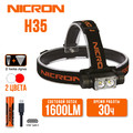 NICRON светодиодный налобный двухлучевой фонарик H35 1600LM IP65