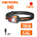 NICRON светодиодный налобный двухлучевой фонарик H40 700LM IPX4