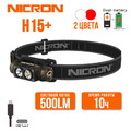 NICRON светодиодный налобный двухлучевой фонарик H15Plus 500LM IP67 NICRON светодиодный налобный двухлучевой фонарик H15Plus 500LM IP67