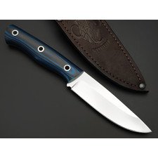 Стальные Бивни нож Сканди ЦМ сталь K110, рукоять G10 black & blue, отверстия