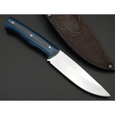 Стальные Бивни нож Сканди ЦМ сталь K110, рукоять G10 black & blue
