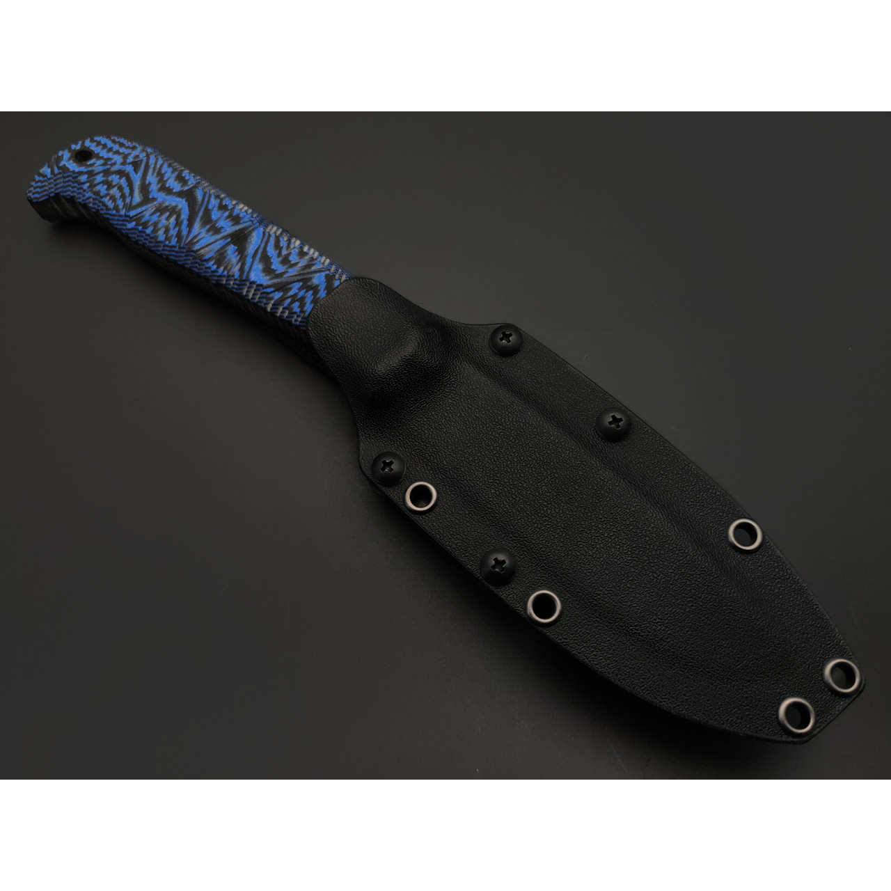 Волчий Век нож Oldschool сталь N690 WA стоунвош, рукоять G10 black & blue, пины карбон