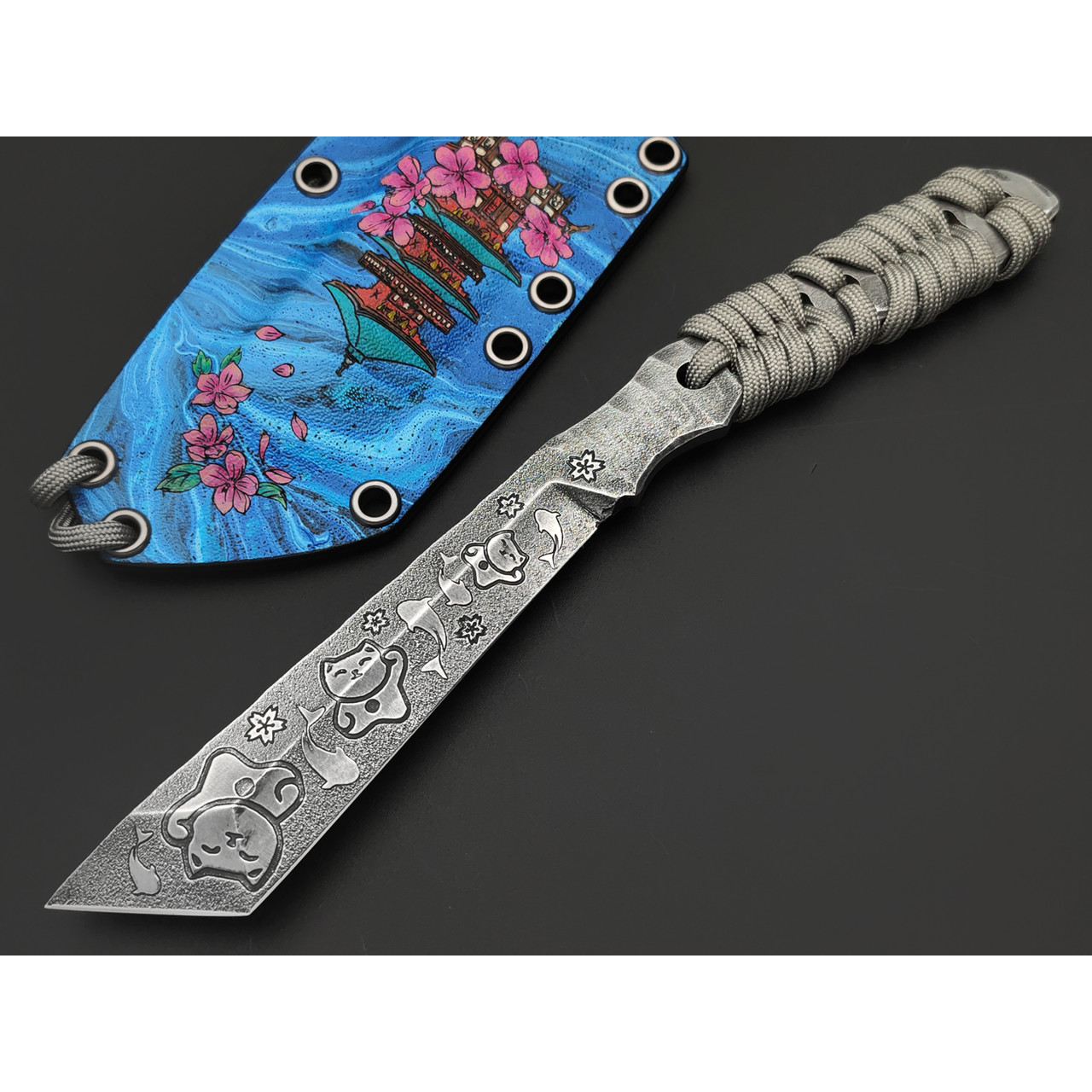 Волчий Век нож НДК Mod. Custom Japan Edition сталь 95Х18 WA худ. травление, рукоять сталь