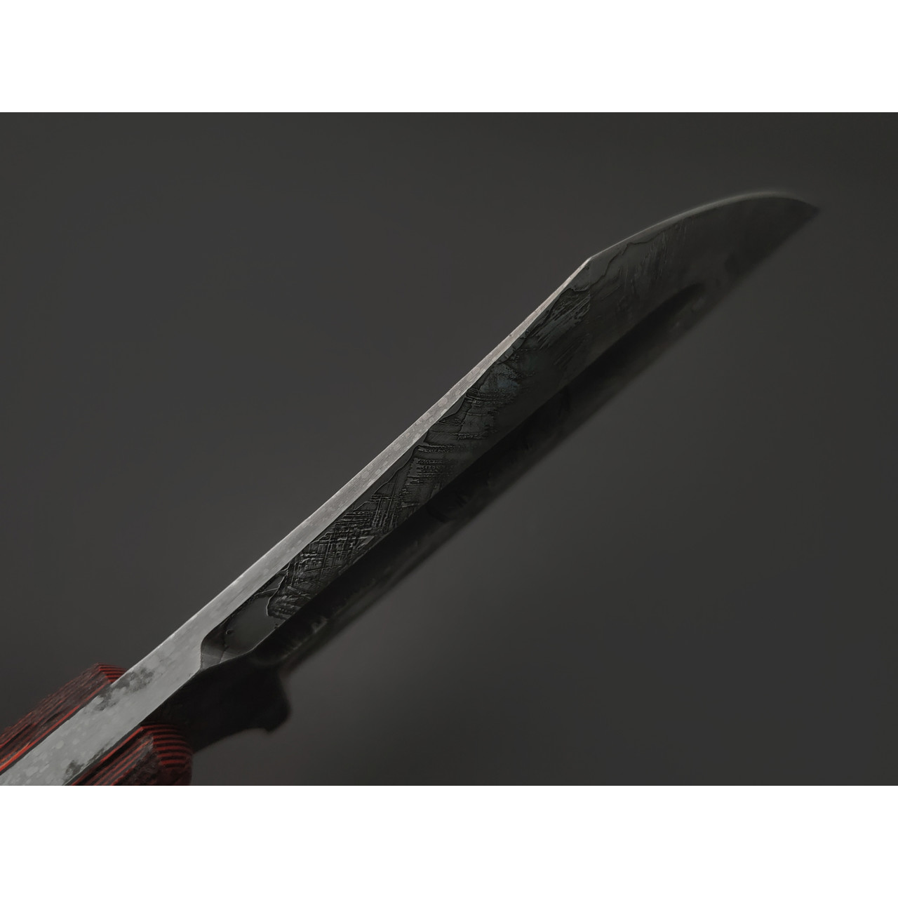 Волчий Век нож Mordor Custom "Бу!" Edition сталь 1.4116 WA худ. травление, рукоять G10 black & red