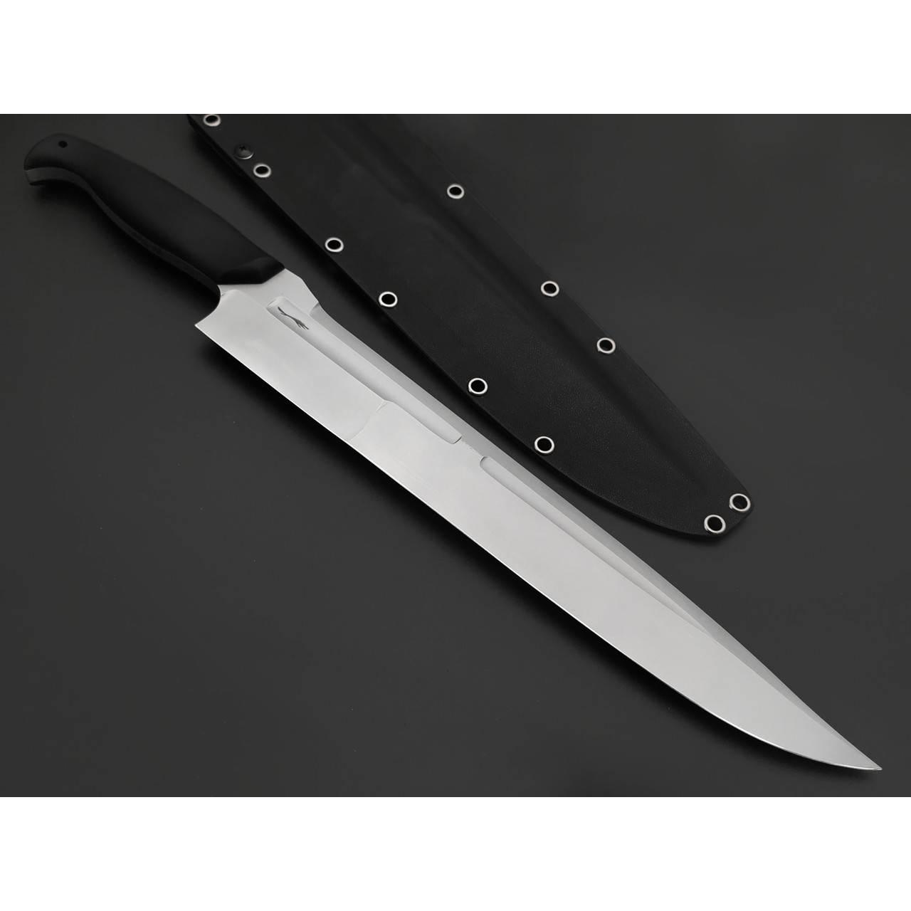 Волчий Век нож Беркем Custom XXL сталь 1.4116 WA стоунвош, рукоять G10 black, пины карбон