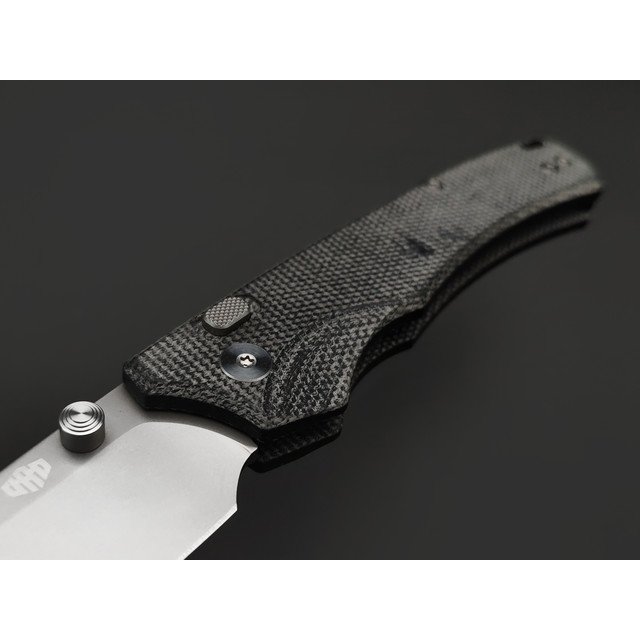 Camarade нож складной Маркиз сталь 14C28N, рукоять Микарта чёрный холст