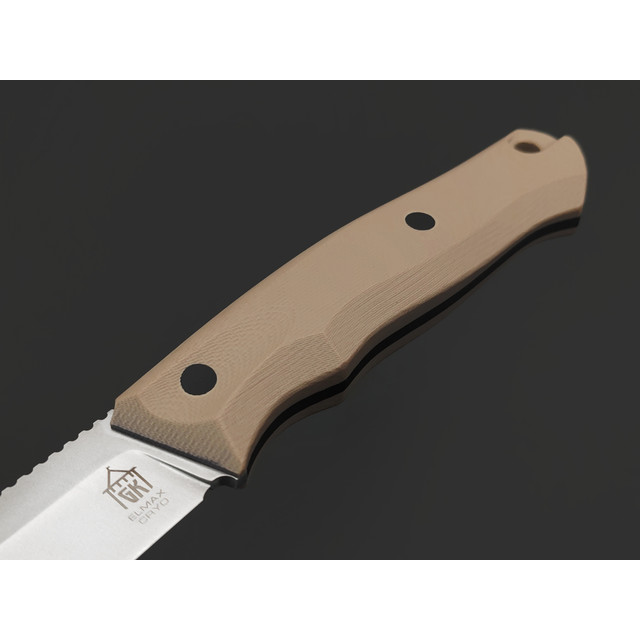 Град Горький нож Коготь сталь Elmax bead blast, рукоять G10 sand & black