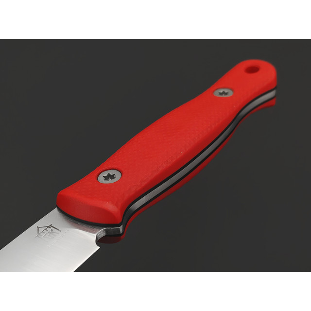 Град Горький нож Маус сталь Aus-10Co satin, спуски конвекс, рукоять G10 red & black