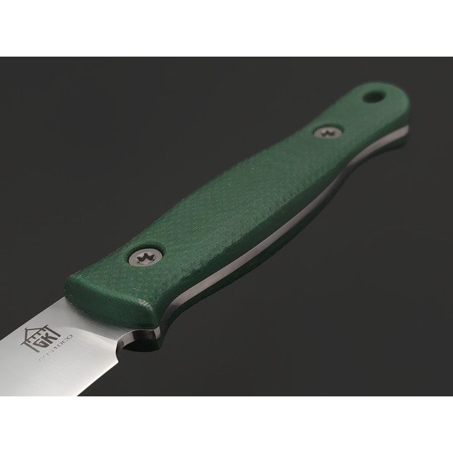 Град Горький нож Маус сталь Aus-10Co satin, спуски конвекс, рукоять Micarta green
