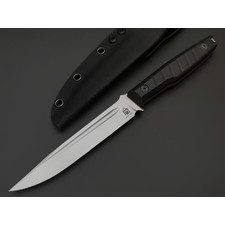 Град Горький нож Шторм сталь Aus-10Co bead blast, рукоять G10 black & red