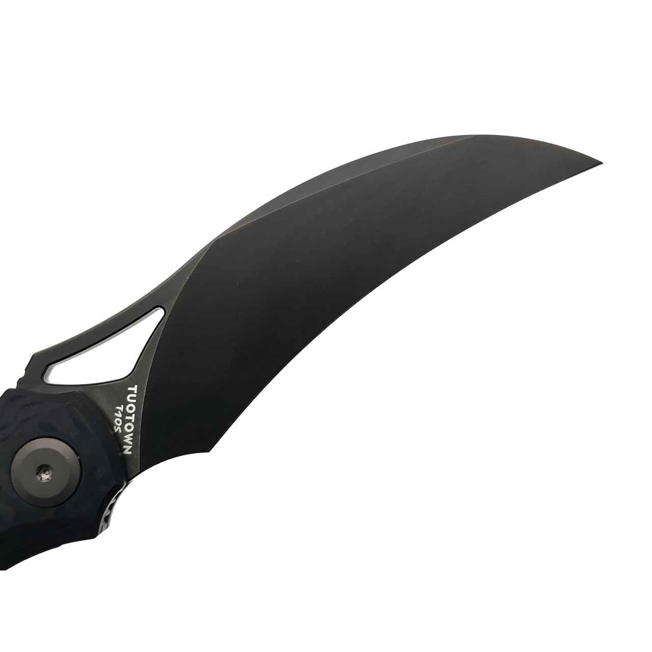 TuoTown складной нож Hawk сталь T10S black PVD, рукоять Carbon G10