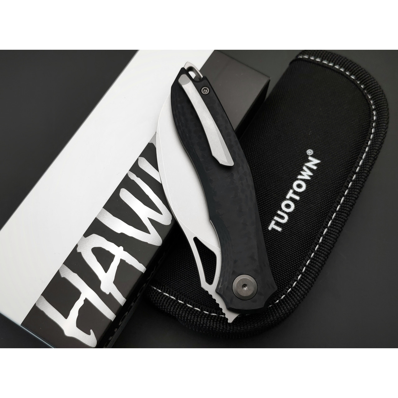 TuoTown складной нож Hawk сталь T10S бб, рукоять G10-Карбон