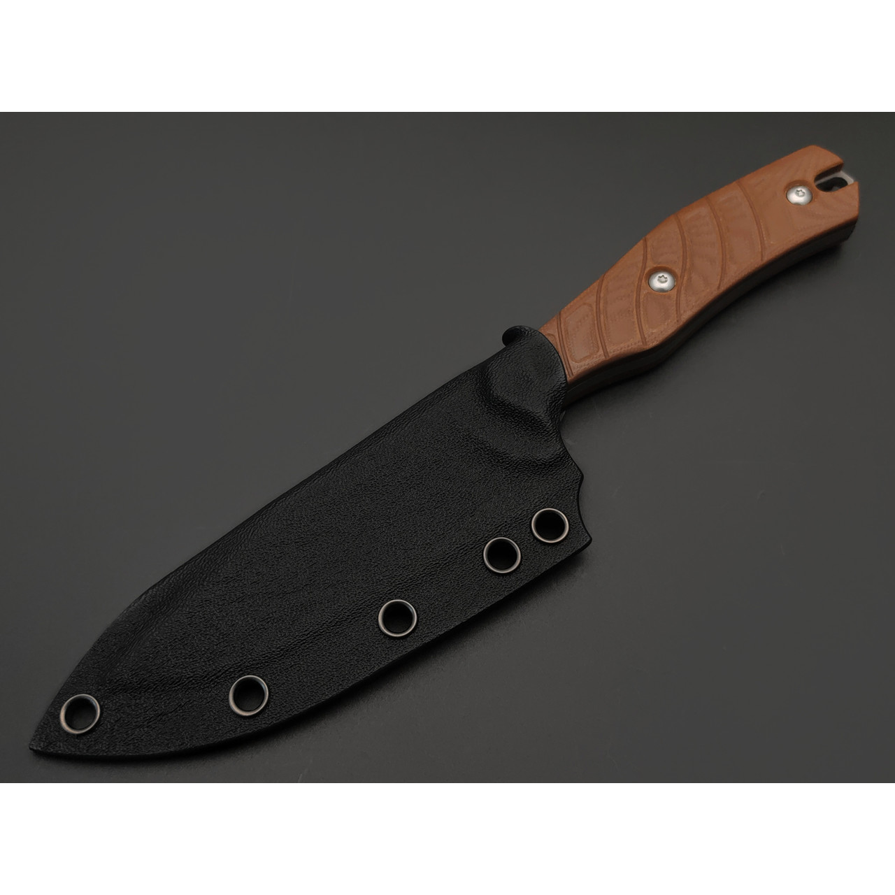 Knife Tech нож Махаон сталь K340 satin, рукоять G10 brown, kydex black