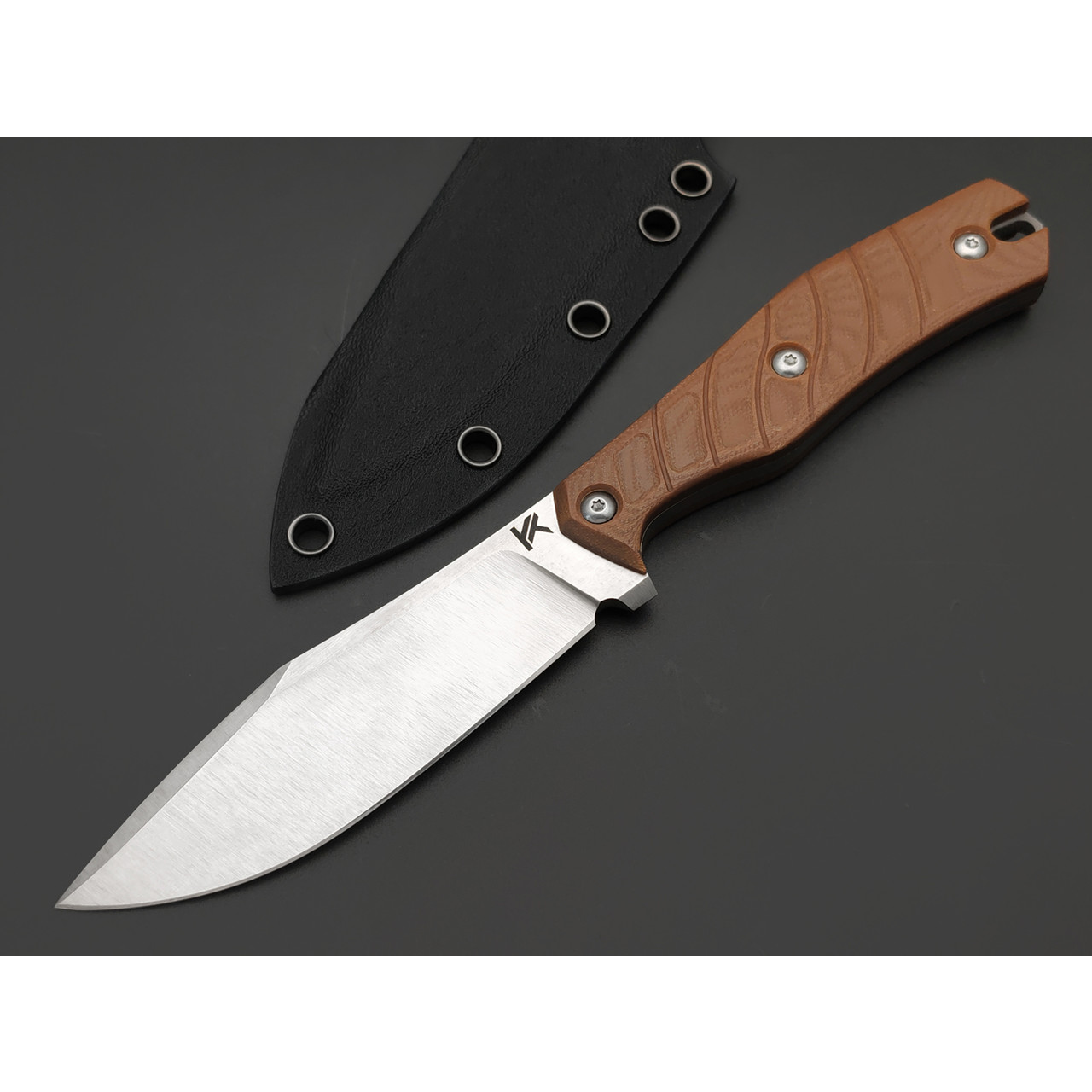 Knife Tech нож Махаон сталь K340 satin, рукоять G10 brown, kydex black